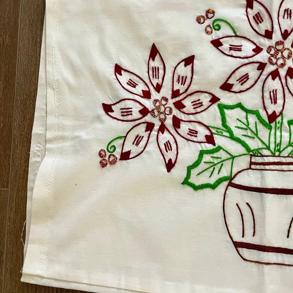 Festive Floral Embroidered Throw Pillows - Set of 2 18/25 Inches